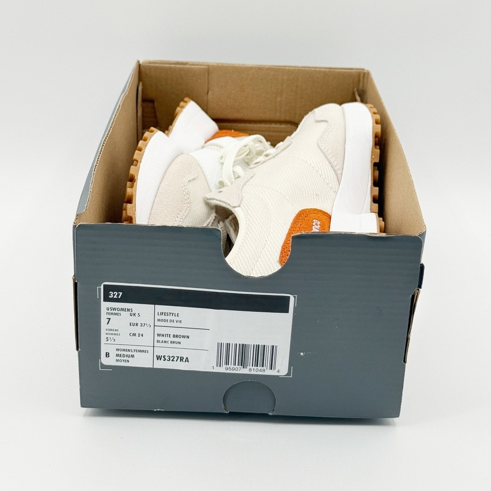 New Balance 327 Lifestyle Sneakers Size 7 Women White Brown WS327RA - NEW - Picture 2 of 10